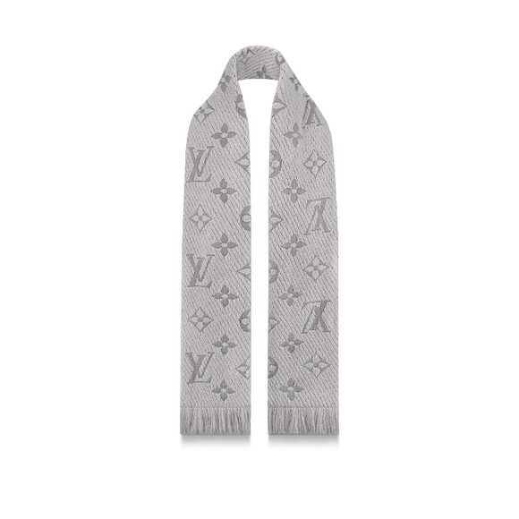 Louis Vuitton Logomania Scarf in Pearl Grey - Picture 4 of 5